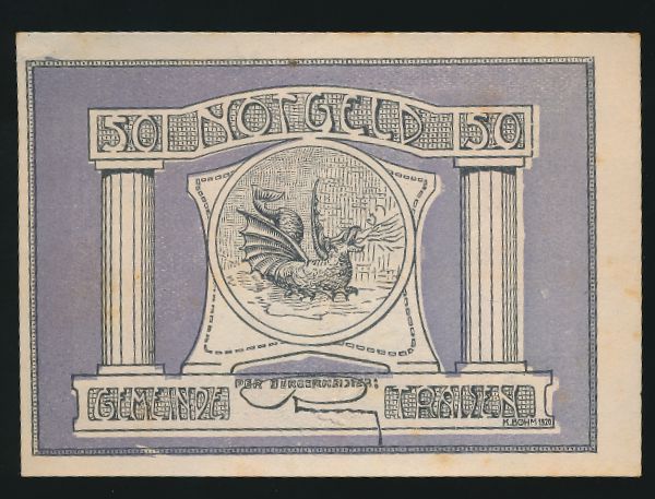 Нотгельды Австрии, 50 геллеров (1920 г.)