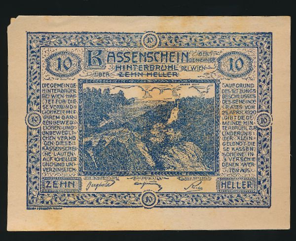 Нотгельды Австрии, 10 геллеров (1920 г.)