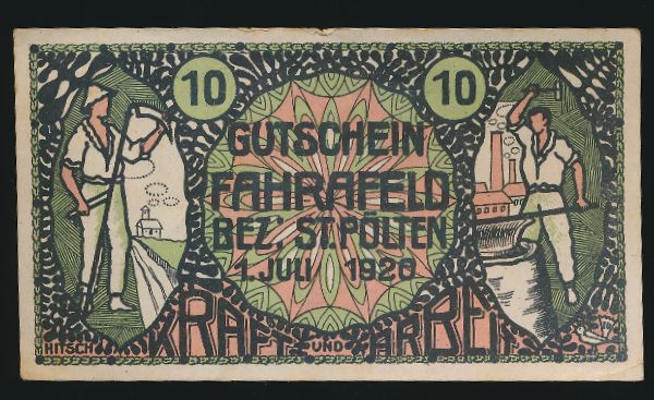 Нотгельды Австрии, 10 геллеров (1920 г.)