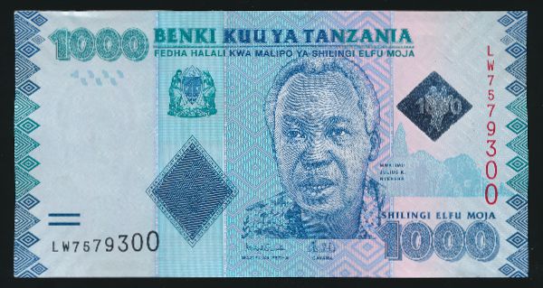 Танзания, 1000 шиллингов (2019 г.)