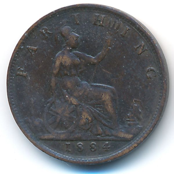 Великобритания, 1 фартинг (1884 г.)