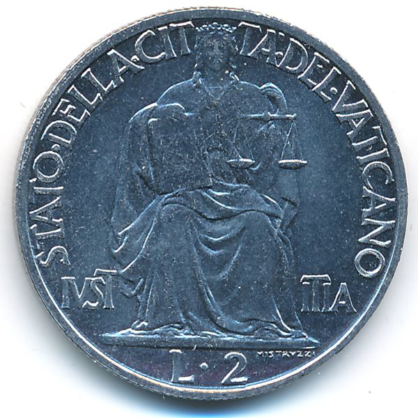 Ватикан, 2 лиры (1942 г.)