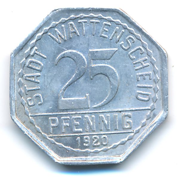 Ваттеншайд., 25 пфеннигов (1920 г.)