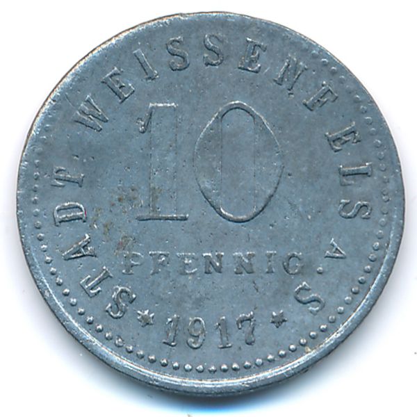 Вайсенфельс., 10 пфеннигов (1917 г.)