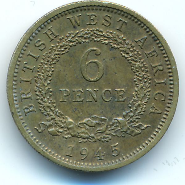 Британская Западная Африка, 6 пенсов (1945 г.)
