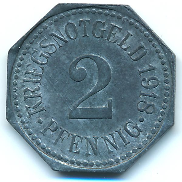 Апольда., 2 пфеннига (1918 г.)