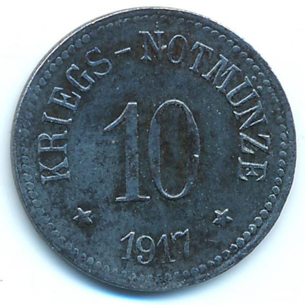 Бергцаберн., 10 пфеннигов (1917 г.)