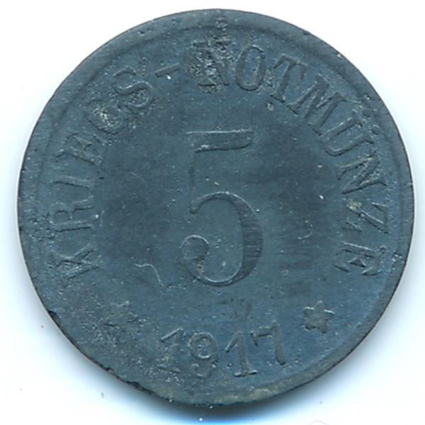 Бергцаберн., 5 пфеннигов (1917 г.)