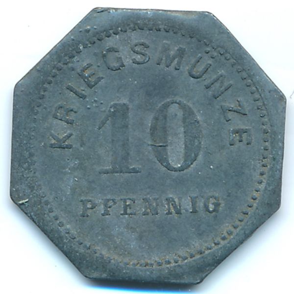 Бенсхайм., 10 пфеннигов (1917 г.)