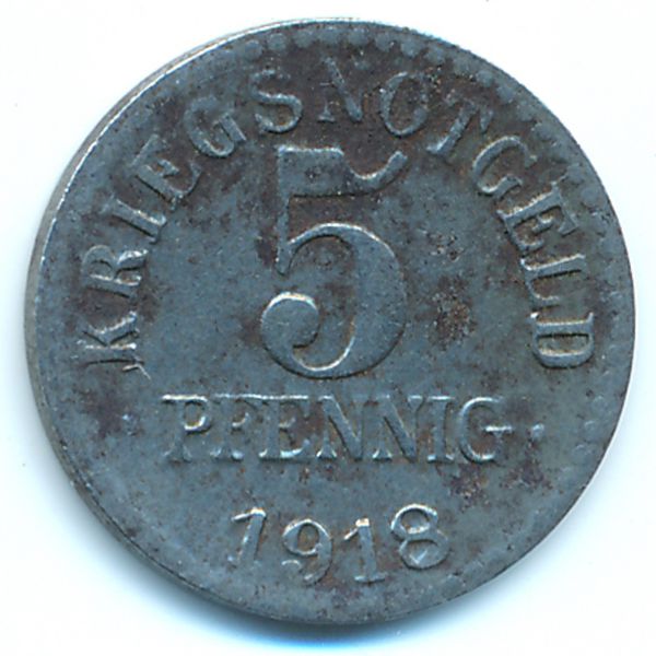 Брауншвейг., 5 пфеннигов (1918 г.)