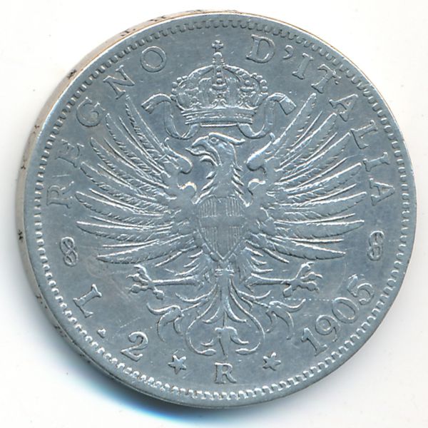 Италия, 2 лиры (1905 г.)