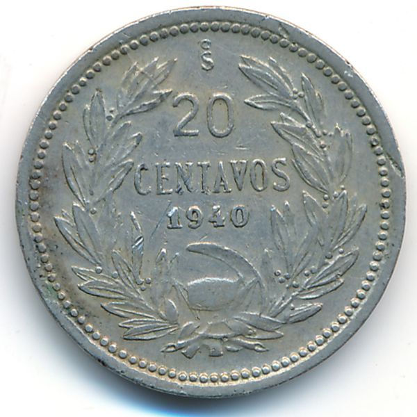 Чили, 20 сентаво (1940 г.)