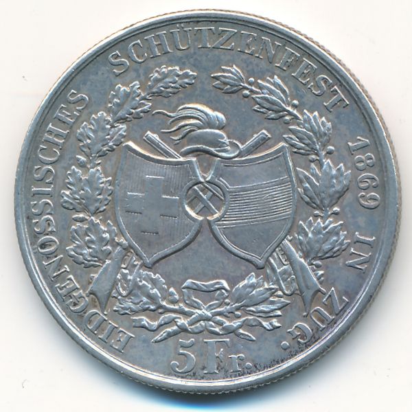 Швейцария, 5 франков (1869 г.)