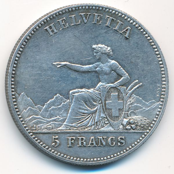 Швейцария, 5 франков (1863 г.)