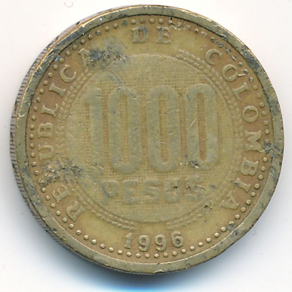 Колумбия, 1000 песо (1996 г.)