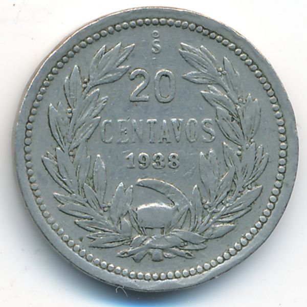 Чили, 20 сентаво (1938 г.)