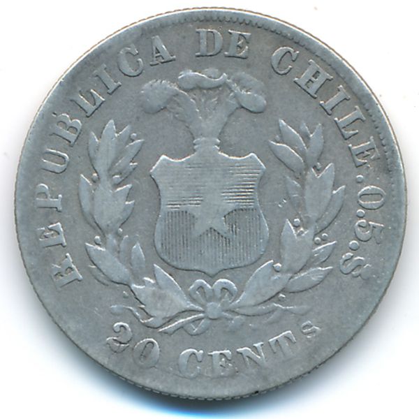 Чили, 20 сентаво (1881 г.)