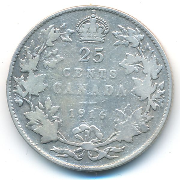 Канада, 25 центов (1916 г.)