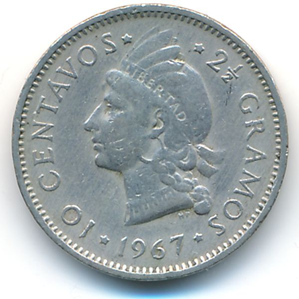 Доминиканская республика, 10 сентаво (1967 г.)