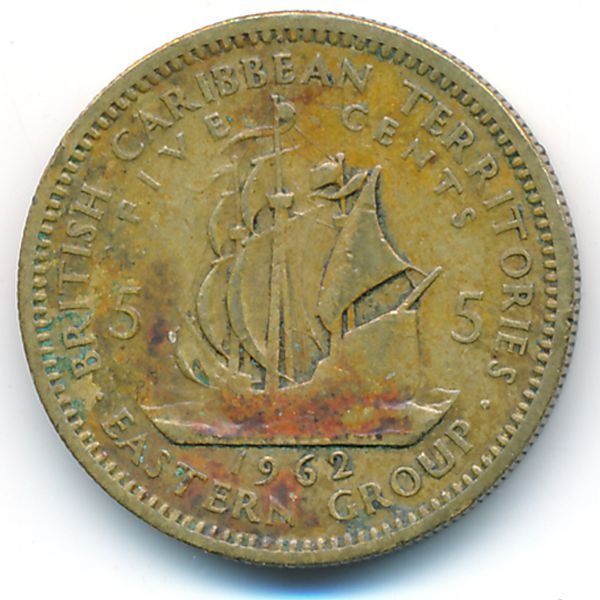 Восточные Карибы, 5 центов (1962 г.)