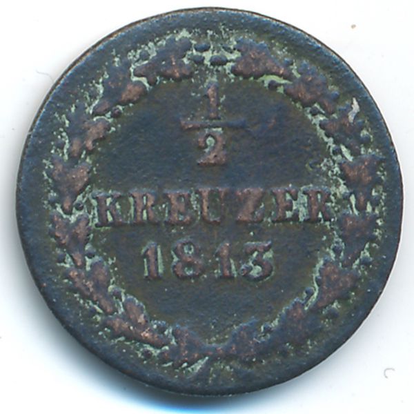 Нассау, 1/2 крейцера (1813 г.)