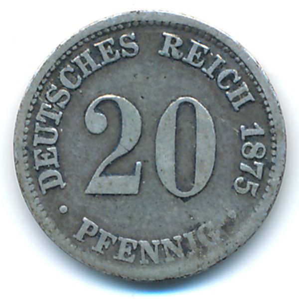 Германия, 20 пфеннигов (1875 г.)