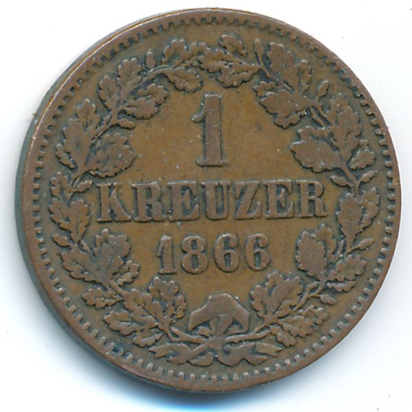 Баден, 1 крейцер (1866 г.)