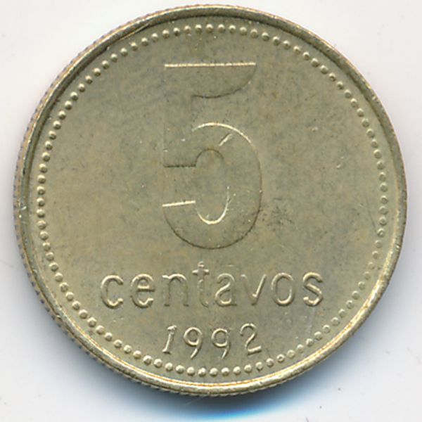 Аргентина, 5 сентаво (1992 г.)
