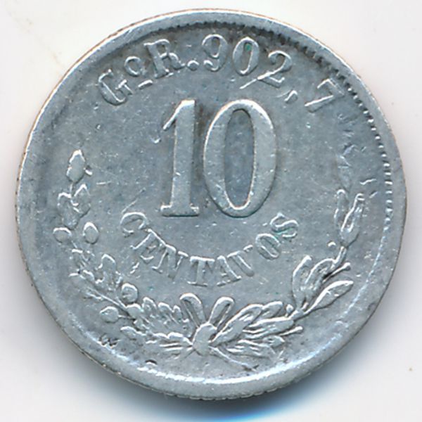 Мексика, 10 сентаво (1888 г.)
