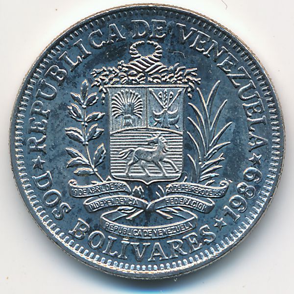 Венесуэла, 2 боливара (1989 г.)