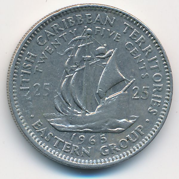 Восточные Карибы, 25 центов (1965 г.)