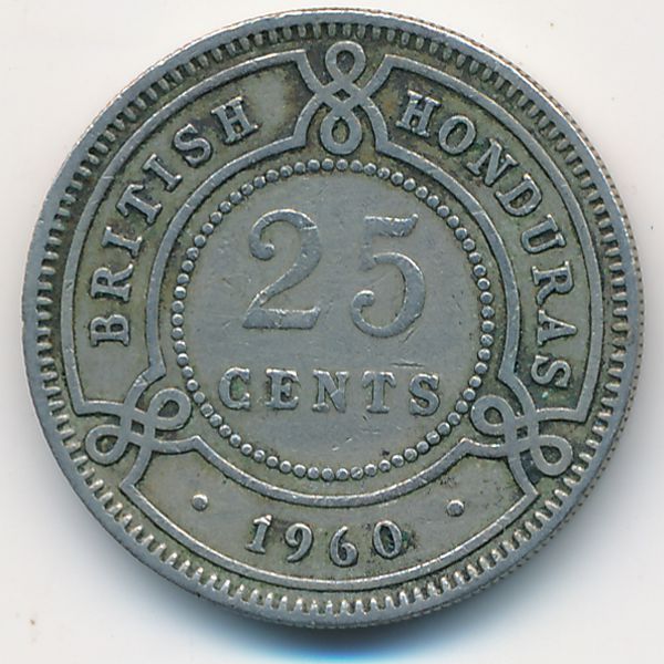 Британский Гондурас, 25 центов (1960 г.)