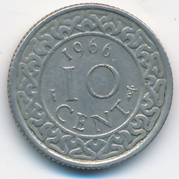 Суринам, 10 центов (1966 г.)