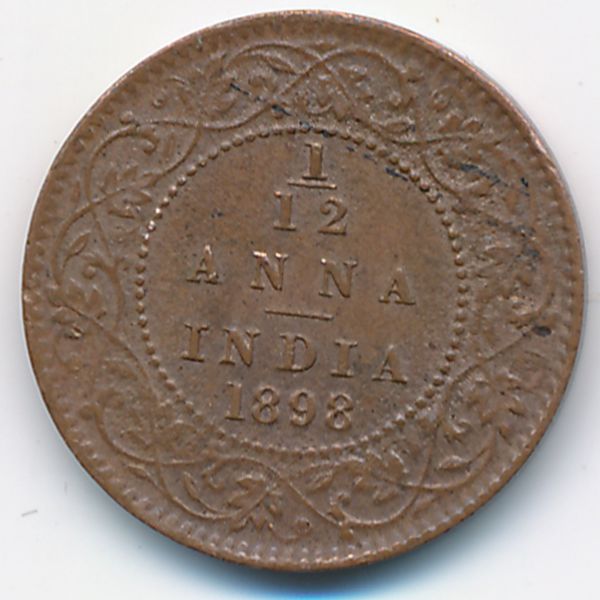 Британская Индия, 1/12 анны (1898 г.)