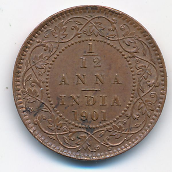 Британская Индия, 1/12 анны (1901 г.)
