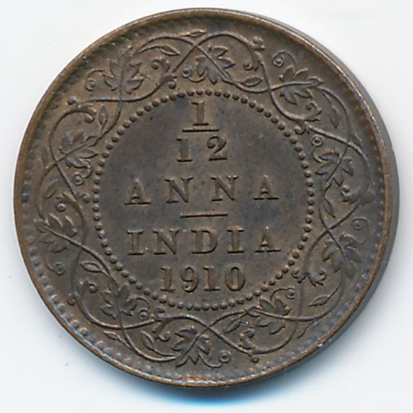 Британская Индия, 1/12 анны (1910 г.)