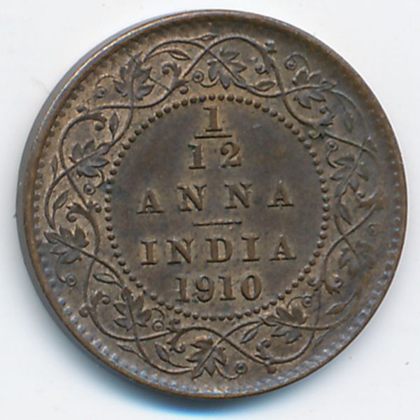 Британская Индия, 1/12 анны (1910 г.)