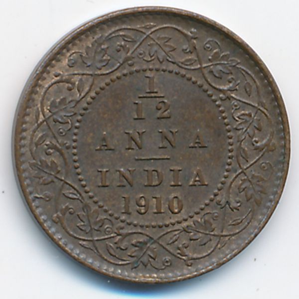 Британская Индия, 1/12 анны (1910 г.)