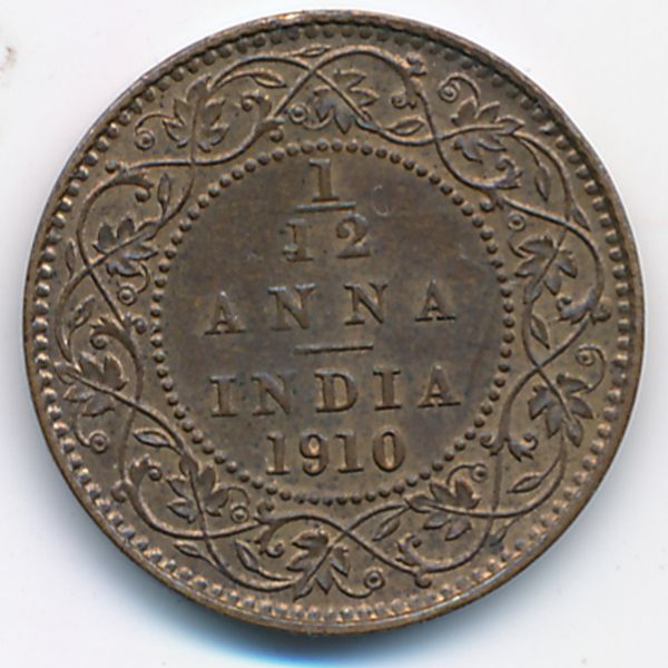 Британская Индия, 1/12 анны (1910 г.)