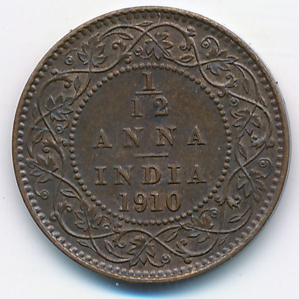 Британская Индия, 1/12 анны (1910 г.)