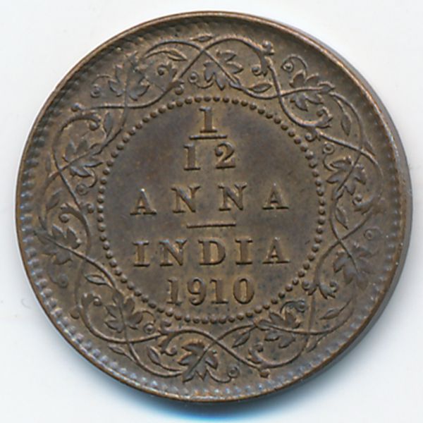 Британская Индия, 1/12 анны (1910 г.)