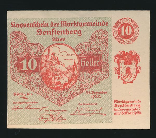 Нотгельды Австрии, 10 геллеров (1920 г.)