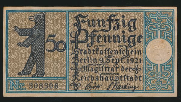 Нотгельды Германии, 50 пфеннигов (1921 г.)