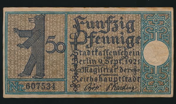 Нотгельды Германии, 50 пфеннигов (1921 г.)