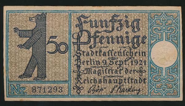 Нотгельды Германии, 50 пфеннигов (1921 г.)