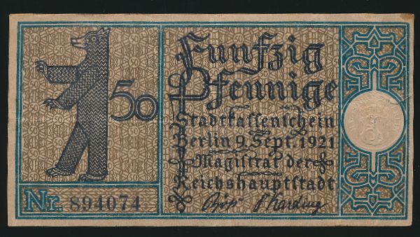 Нотгельды Германии, 50 пфеннигов (1921 г.)