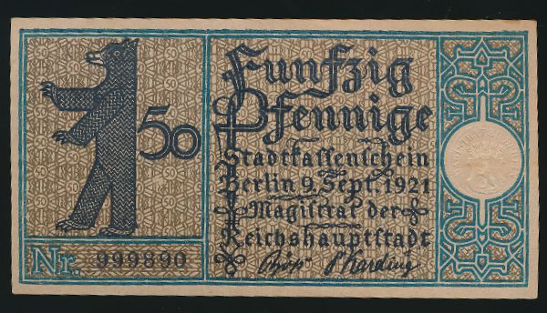 Нотгельды Германии, 50 пфеннигов (1921 г.)