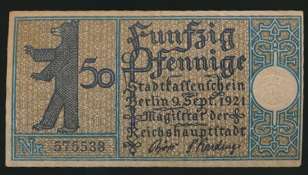 Нотгельды Германии, 50 пфеннигов (1921 г.)