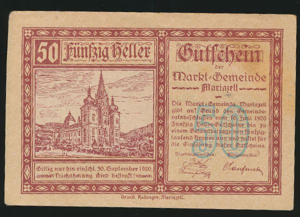 Нотгельды Австрии, 50 геллеров (1920 г.)