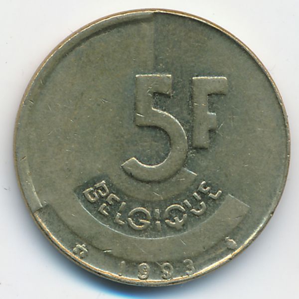 Бельгия, 5 франков (1993 г.)